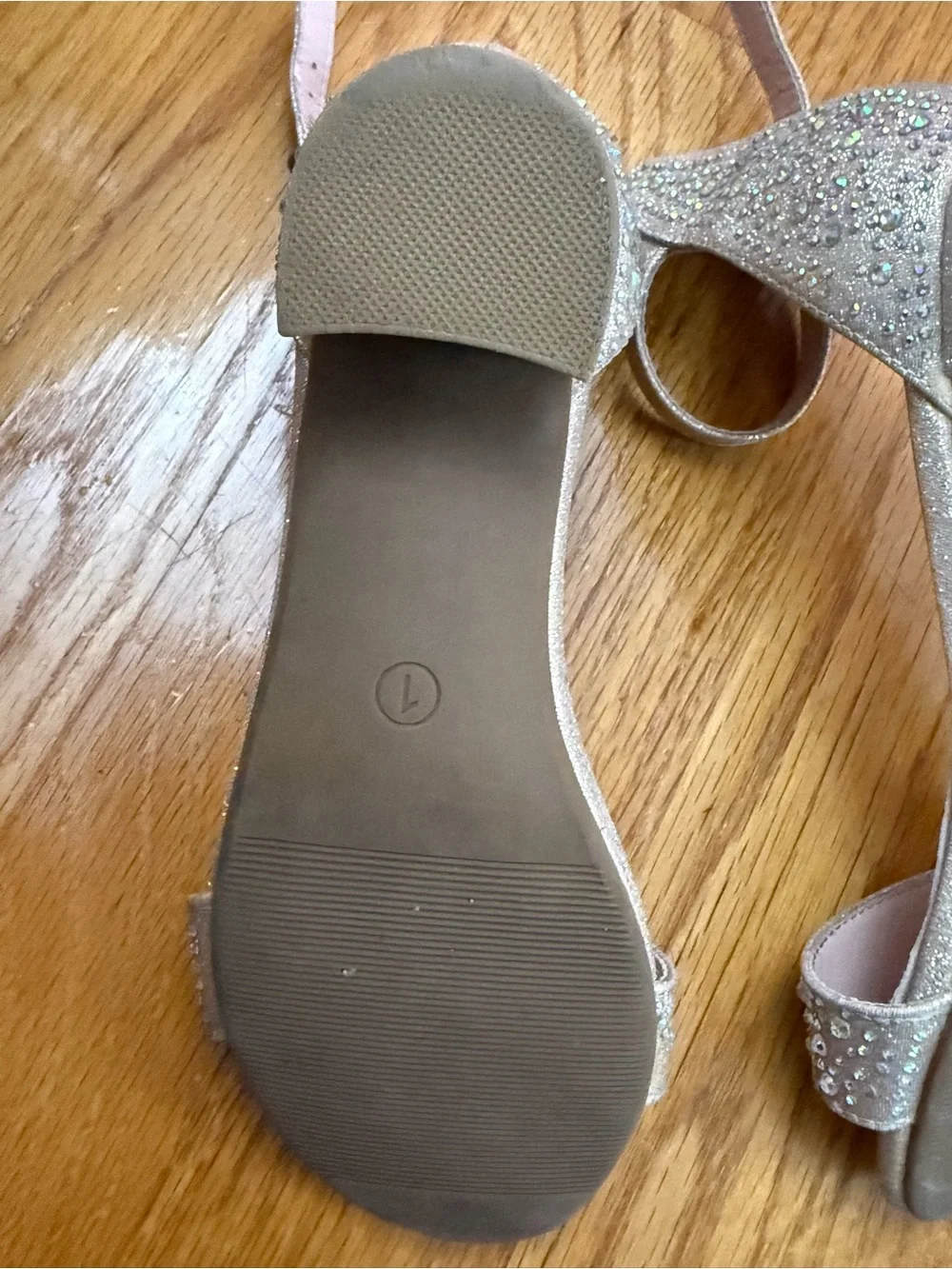Girls Rhinestone Ankle-Strap Sandals